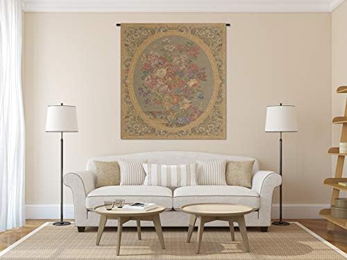 Decorative Floral in Vase Cream Tapestry Wall Hanging 30 x 25 in - Image 5