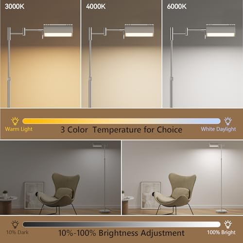 SUNMORY Dimmable LED Pharmacy Floor Lamps, 16W/1500LM Bright Reading Lamp - Image 2