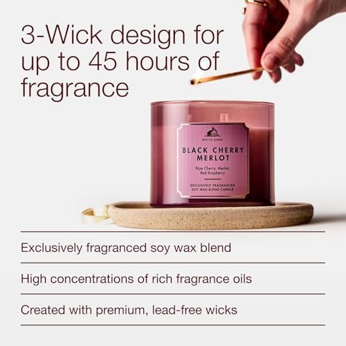 Bath & Body Works 3-Wick Candle, Black Cherry Merlot, Soy Wax Blend, 2 Pack - Image 4