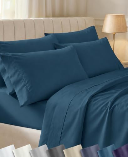 California Design Den 100% Cotton Sateen King Size Sheets, 6 Pc Set by CaliforniaDesignDen