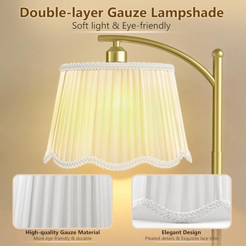 Karjoefar Thickened Gauze Shade Dimmable Arc Floor Lamps for Living Room - Image 3