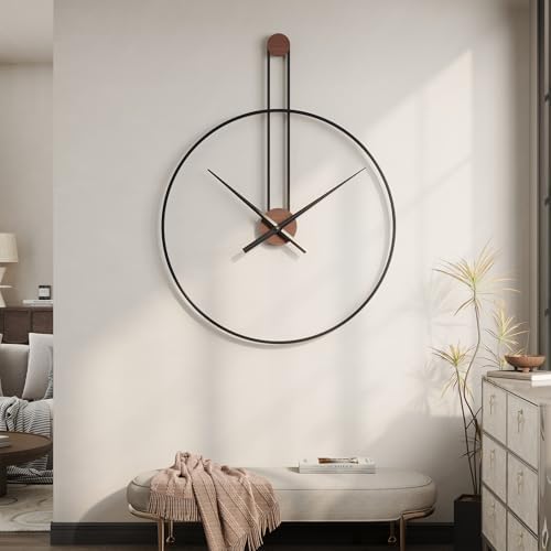 Cuspin 36 Inch Large Wall Clock, Modern Black Metal Clocks for Living Room by Cuspin
