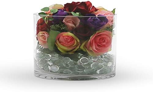 WGV Cylinder Vase, Width 10", Height 8", Clear Wide Large Diameter Flower Glassware, Floral Container, Planter Terrarium for Wedding Party Event, Home Accent Decor, 1 Piece - Image 7