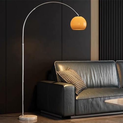 LightInTheBox Modern LED Arc Floor Lamp Silver Floor Lamp Glass Shade Standing Lamp with Marble Base Floor Light for Living Room Reading Bedroom Home Office by LTLIGHTS