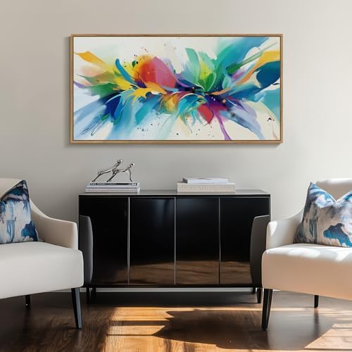 Large Framed Colorful Abstract Wall Art for Living Room, Horizontal 30x60 - Image 5