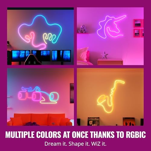 WiZ Connected Neon Smart Flex Strip – 16.4 ft (Two 8.2ft Strips), 16 Million Colors + Shades of White, Dynamic Light Scenes, Connects to Your Wi-Fi, Voice/App Control - Image 3