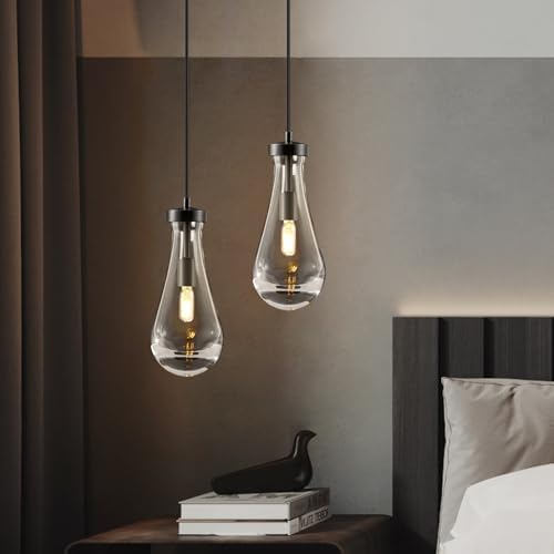 Set of 2 Raindrop Pendant Lights,Tear Drop Ceiling Pendants Light - Image 5