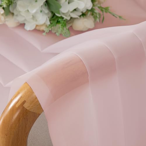 OWENIE Sheer Curtains 54 Inch Length 2 Panels Set, Blush Sheer Curtain for Living Room, Soft Airy Window Treatments for Bedroom, Fimly Voile Sheer Curtains & Drapes, 2 Pcs 84 Width 54 Long - Image 5