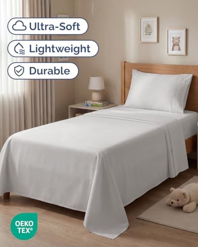 Twin Size 3 Piece Sheet Set - Breathable & Cooling Sheets - French Grey - Image 2