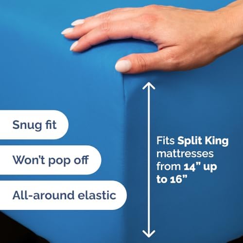 Flex Top Split Head King 4 Piece Sheet Set - Soft & Breathable - Royal Blue - Image 4