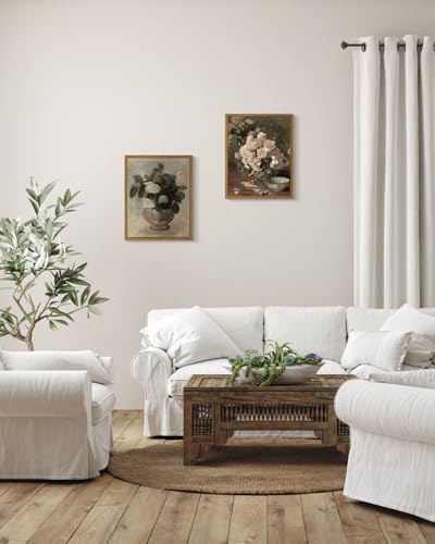 InSimSea Framed Wall Art Vintage Decor, Roses in Vase Floral Prints, 8x10In - Image 3