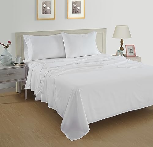 LANE LINEN King Sheets 100% Organic Cotton Cooling Soft 8pc Percale - White - Image 3