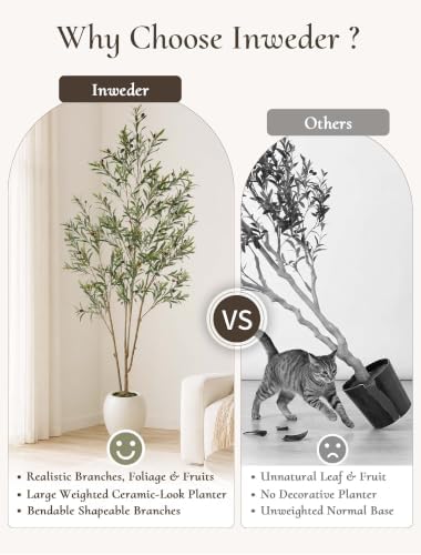 Olive Tree 7 ft with Large Pot: Tall Artificial Indoor Plants - Image 2