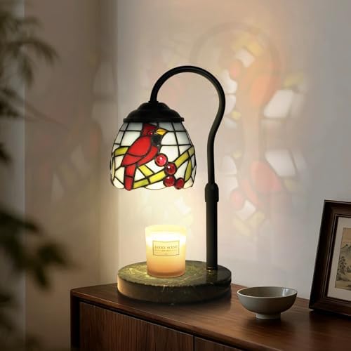 Cardinal Tiffany Candle Warmer Lamp, Adjustable Height Marble by GlassCharms