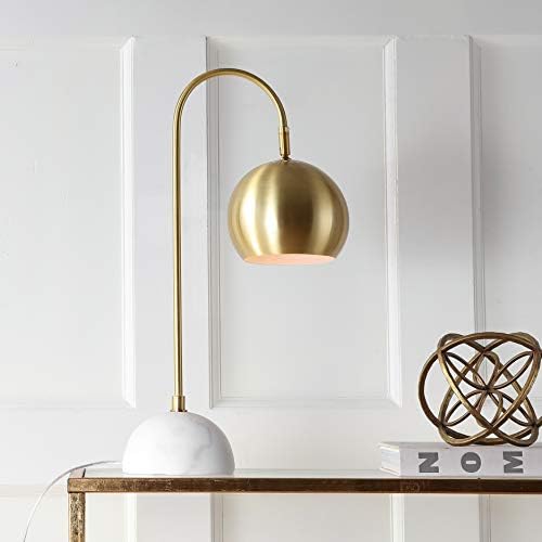 JONATHAN Y Stephen Arched 23.5" LED Task Table Lamp, Brass Gold/White - Image 3
