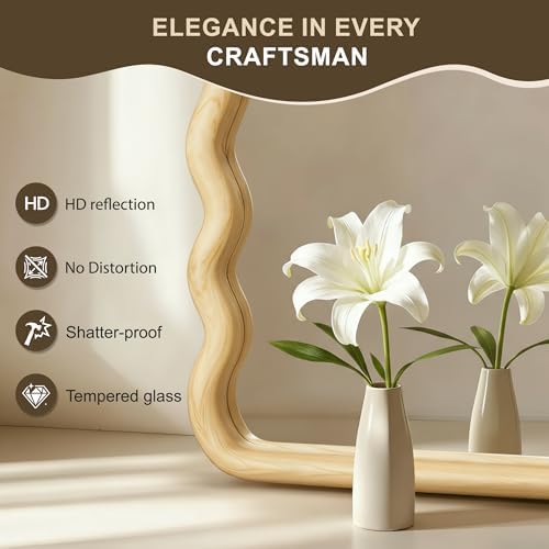 Wavy Mirror for Wall, 36"x24" Bathroom Vanity Mirror - Image 5