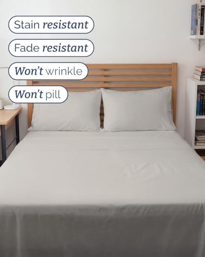 Full XL Sheets - 4 Piece Full XL Sheet Set - Soft & Cooling - French Grey - Image 5