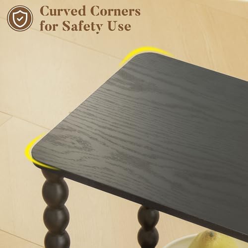 Fultyle Black Side Table, 2-Tier Small End Table, Vintage Night Stand - Image 6