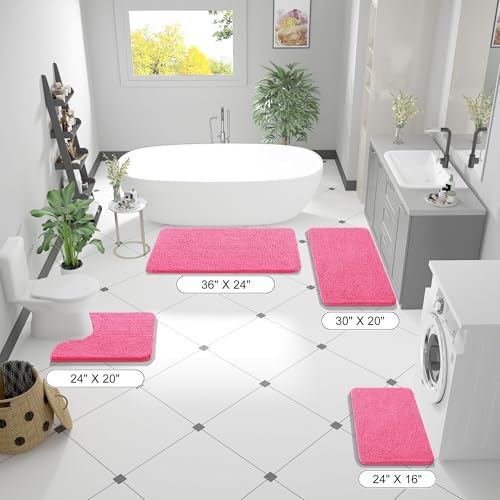 OLANLY Bathroom Runner Rugs 47x20, Extra Soft Absorbent Chenille Bath Rugs - Image 2