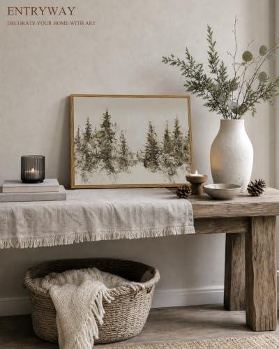 InSimSea Vintage Christmas Winter Framed Wall Art, Forst Pine Tree,12x16In - Image 4