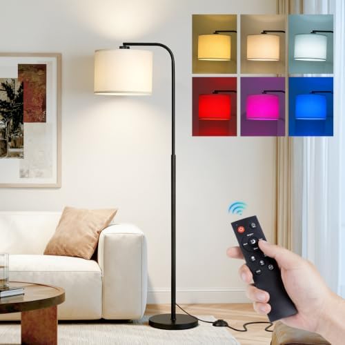 Arc Floor Lamp with Remote and Dimmable Black lamps for Living Room by Beanliss