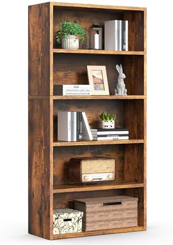 Sweetcrispy 5 Shelf Bookcase Open Display Bookshelf Storage Organizer by Sweetcrispy