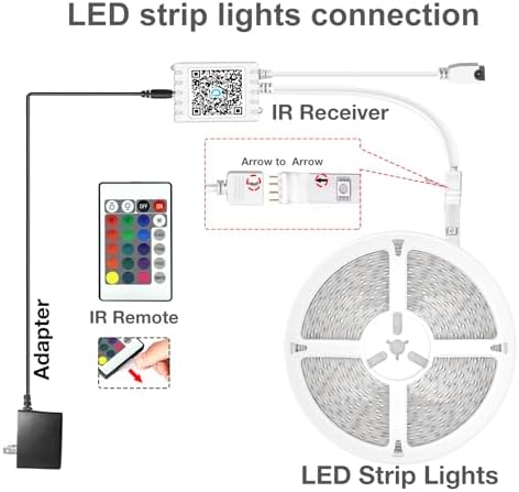 DAYBETTER Led Strip Lights 400 ft (4 Rolls of 100 ft) Color Changing Lights Strip for Bedroom, Desk, Indoor Room Bedroom Valentine Decor, with Remote and 24V Power Supply - Image 5