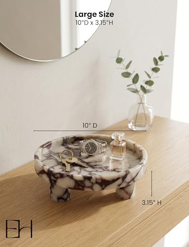 10” Round Marble Tray Riser Trivet, Fruit Bowl for Kitchen Counter - Image 3