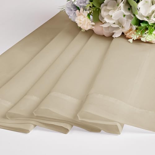 OWENIE Extra Long Sheer Curtains 96 inches Long for Bedroom Living Room, Soft Light Weight Airy Voile Sheer Curtains, Rod Pocket Light Filtering Solid Color Farmhouse Curtains, Each 42Wx96L inch - Image 7