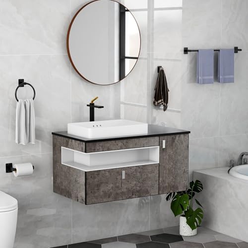 KLJKPA Black Bathroom Accessories Set, 4-Piece Bathroom Hardware Set - Image 6