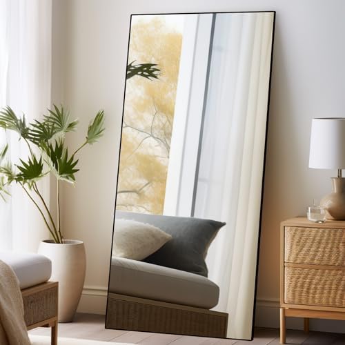 Beauty4U 71" x 32" Full Length Mirror with Stand, Black Large Floor Mirror by Beauty4U