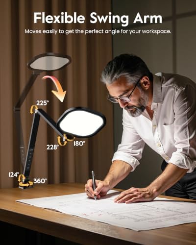 LitONES Remote LED Desk Lamp with Clamp, 2000LM, 30 Modes, Metal Arm - Image 5