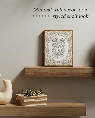 InSimSea Framed Wall Art Vintage Decor, Neutral Roses Floral Prints, 8x10In - Image 2