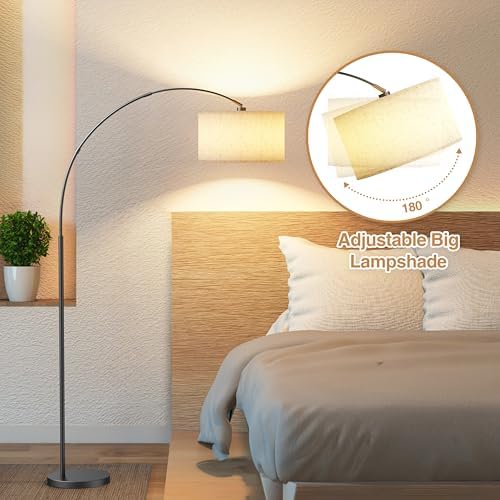 A Modern Floor lamp with Remote Control, Featuring a Large Drum-Shaped Shade, Ideal for use as a freestanding Corner lamp in Living Rooms, bedrooms, and Dining Areas (Classic) - Image 6