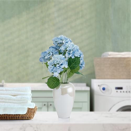 Elements Artificial Hydrangea Floral Arrangement in Vase, 23 Inch Faux Silk Greenery Decor for Home, Living Room, Bedroom, Kitchen, Office - Lifelike Fake Flowers Display - Image 7