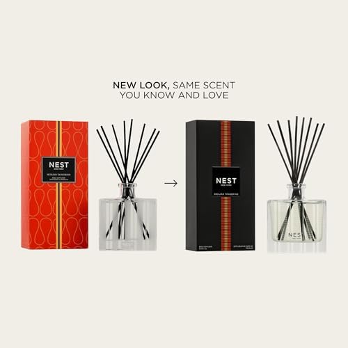 NEST New York Reed Diffuser, Sicilian Tangerine - 5.9 fl oz - Fragrance for Up to 90 Days - Reusable, Refillable Glass Holder - Includes 8 All-Natural Reed Sticks - Flame Free - Image 2
