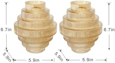 Tall Tapered Glass Vases for Centerpieces, Flowers Vase Set Home Decor - Image 3
