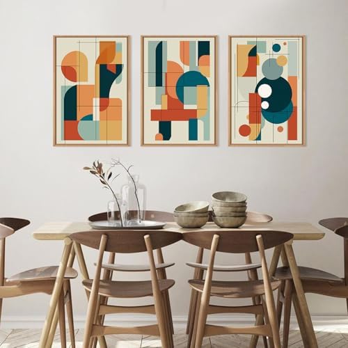 FWIEXA Mid Century Modern Wall Art Set Framed, Modern Canvas Art Wall Decor, Large Abstract Wall Painting, 3 Piece 16x24 Inches Artwork for Living Room, Bedroom, Office - Image 3