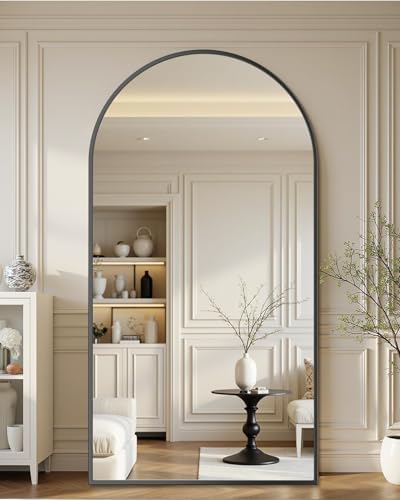 82"x44" Arched Full Length Mirror with Stand,Full Body Floor Mirror - Image 3