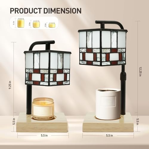 Tiffany Candle Warmer Lamp, Adjustable Height Architecture Wax - Image 2