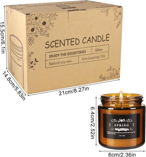 YOROXRG 12 Pcs Scented Candles with Added Natural Essential Oils, 3.05oz, Suitable for Various Festivals, Parties, Yoga, and Home Scene - Image 6