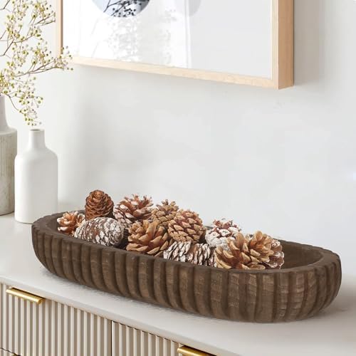 Oakrain Wooden Decorative Bowl for Home Decor, 16" Rustic Dough Bowl by Oakrain