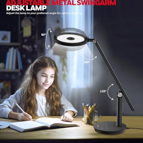Honeywell H6 Desk Lamp for Home Office, Dimmable Reading Table Light, Black - Image 6