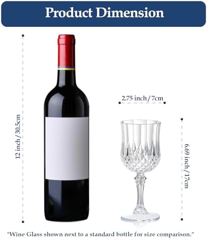 XUWAIDSGN 48 Pcs 7oz Plastic Vintage Wine Glasses Drinking Glasses Unbreakable Wedding Glassware Crystal Water Goblets Reusable Drinkware Vintage Champagne Flutes (48, Clear) - Image 3