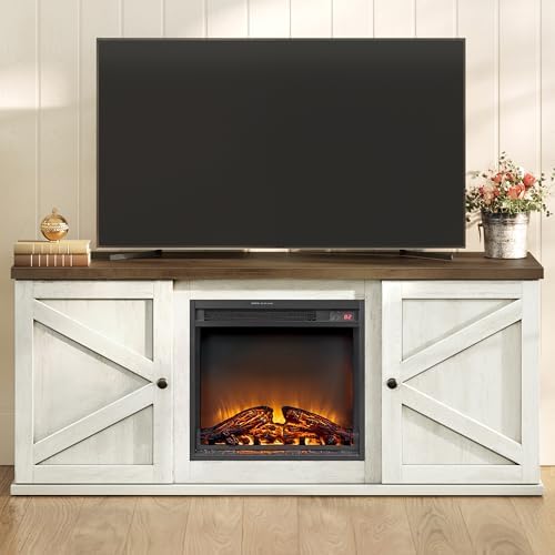 VASAGLE Fireplace TV Stand, Farmhouse Entertainment Center for 65'' TV by VASAGLEbySONGMICSHOME