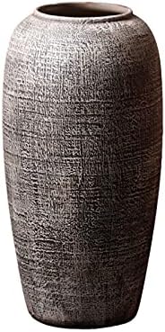 Indoor Gardening Stone Texture Vase, Vintage Ceramic Vase Hotel Lobby Outdoor Courtyard Large Decorative Vase(Size:20 * 50CM) by Unknown