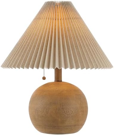 JONATHAN Y Aksel Sphere Table Lamp Coastal 17.25", Brown Wood Finish by JONATHANY