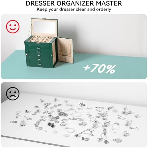 Frebeauty 6-Layer Jewelry Box for Women,Large Jewelry Organizer with Drawer - Image 6