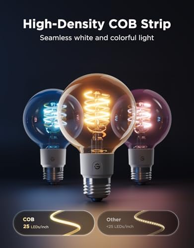 Govee Edison Bulbs, G25 Smart Vintage Light Bulbs, RGBWW, E26 Base 4 Pack - Image 3