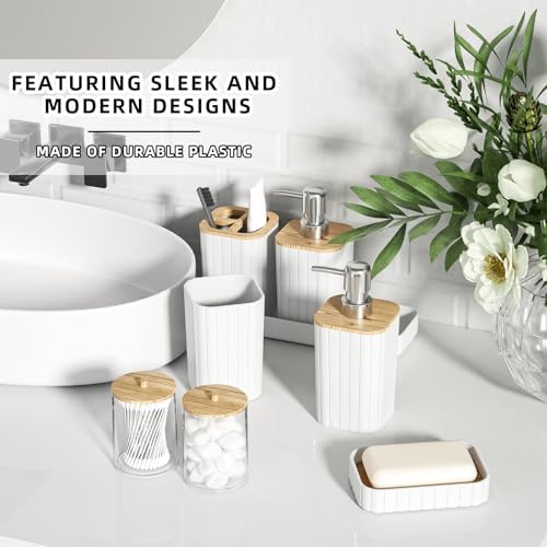 XLHOMO Bathroom Accessories Set - 10PC Elegant White Bathroom Set - Image 2